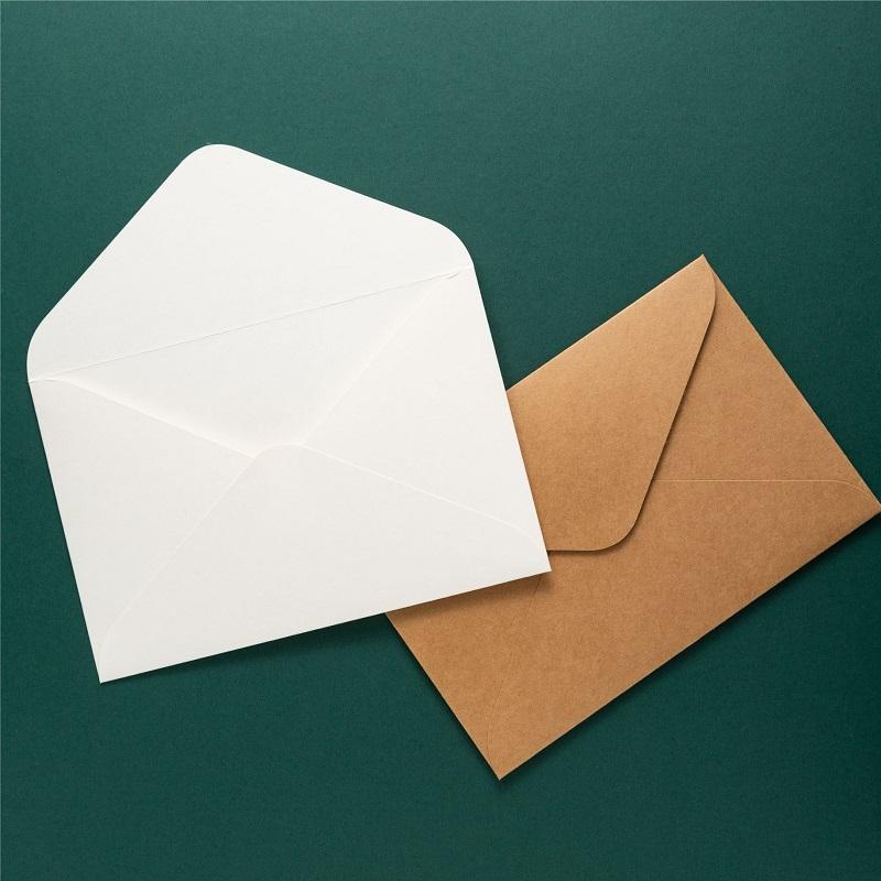 50pcs/lot Envelope High-grade 250g Kraft Paper Big Envelopes Western White Envelopes for Wedding Invitations Business Stationery