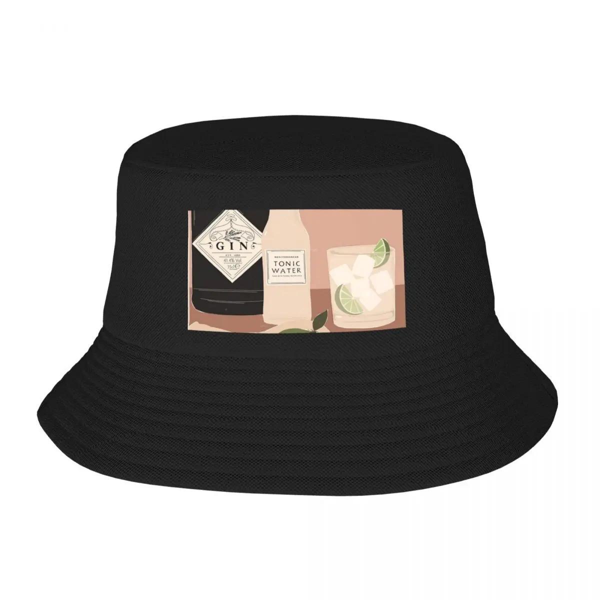 New Gin  Tonic Bucket Hat Custom Hats Designer Hat Wild Ball Hat Sunhat Hats Unisex Womens