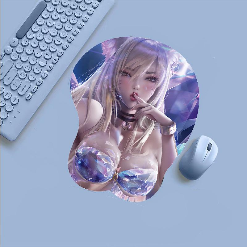 Měkký držák na misku dvourozměrná 3D silikonová podložka pod zápěstí pod myš s osobitým kresleným anime podložka na ruce