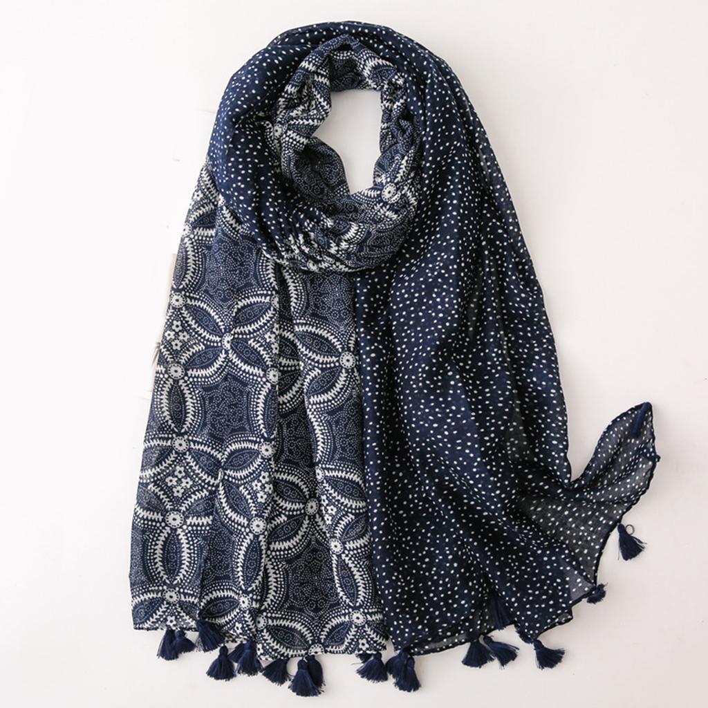 180 * 90cm Popular Sunscreen Cotton Linen Scarf New Printed Headscarf Women's Thin Shawl Seasonal Fashionable Large Handkerchief