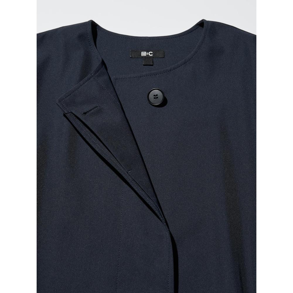 Uniqlo Japan Collarless Long Coat Relaxed Fit