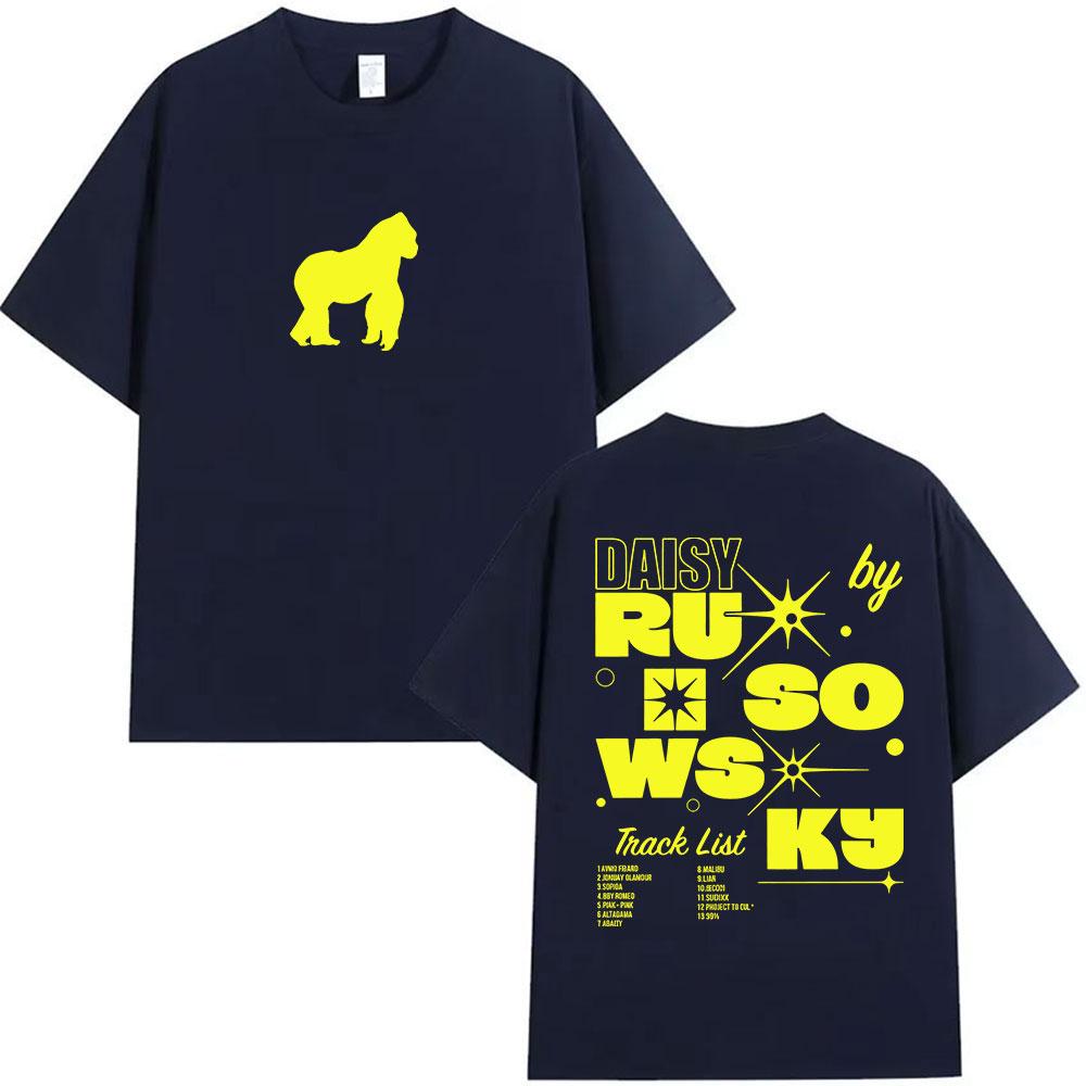 Rapper Rusowsky Daisy Tour 2025 Fans T Shirt Men Women Vintage Fashion Clothing Tshirts Summer Casual Oversized Cotton Tshirt