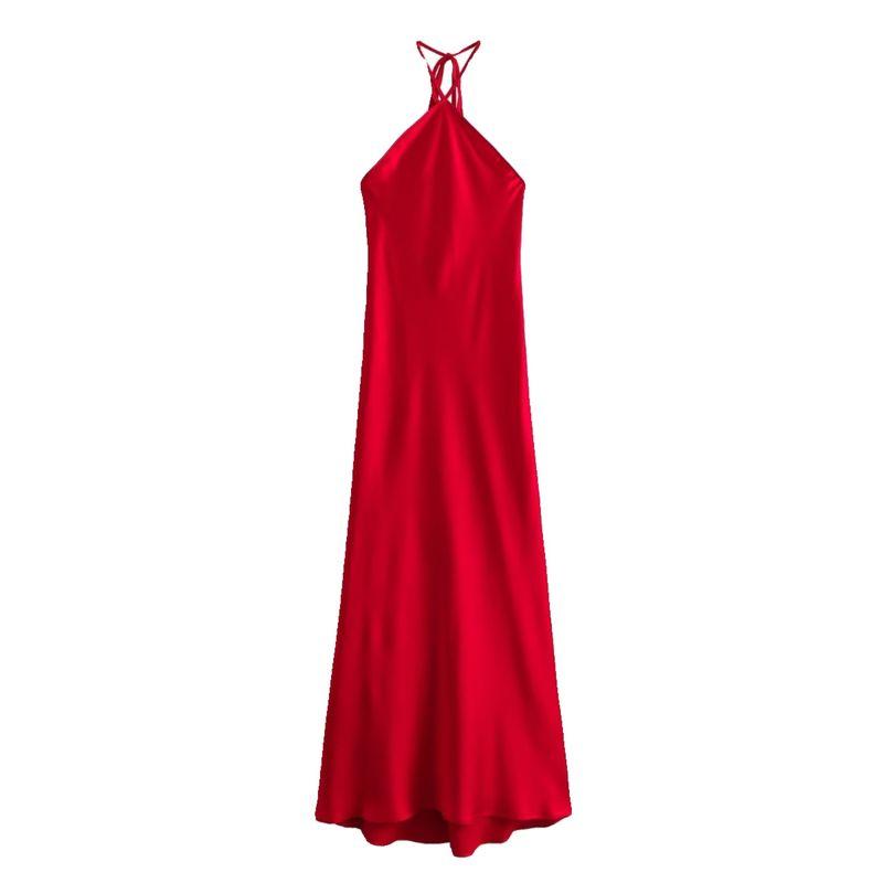 Women's New Fashion Style Silk Satin Texture Dress