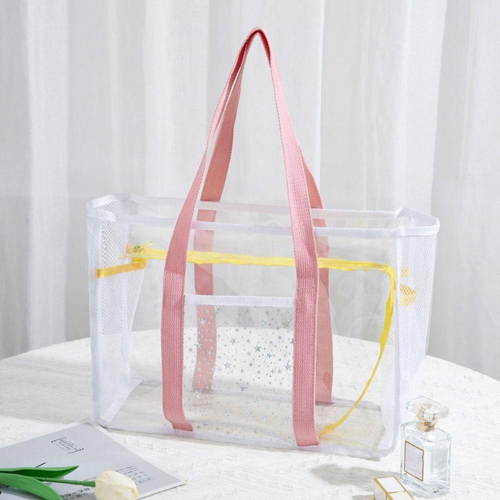 Large Capacity Pvc Transparent Handbag Cosmetic Bag Beach Tote Bag  The Water-Sprinkling Festival