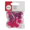 Perles en silicone, 15mm ø, tons rose foncé, 14 pces