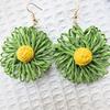 Bohemian Raffia Woven Flower Earrings & Brooches