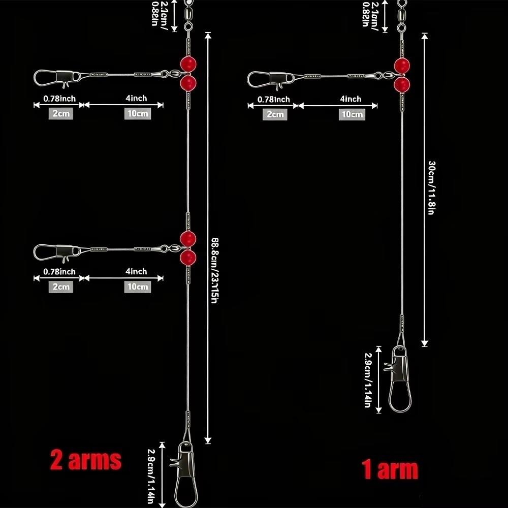 1-Arm Steel Wire Traces 2-Arm Anti-Bite Leaders Fishing Leader Rigs Saltwater Sea Fishing