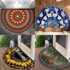 Modern Geometric Semicircular Area Rug With Water Wash For Bathroom And Entrance