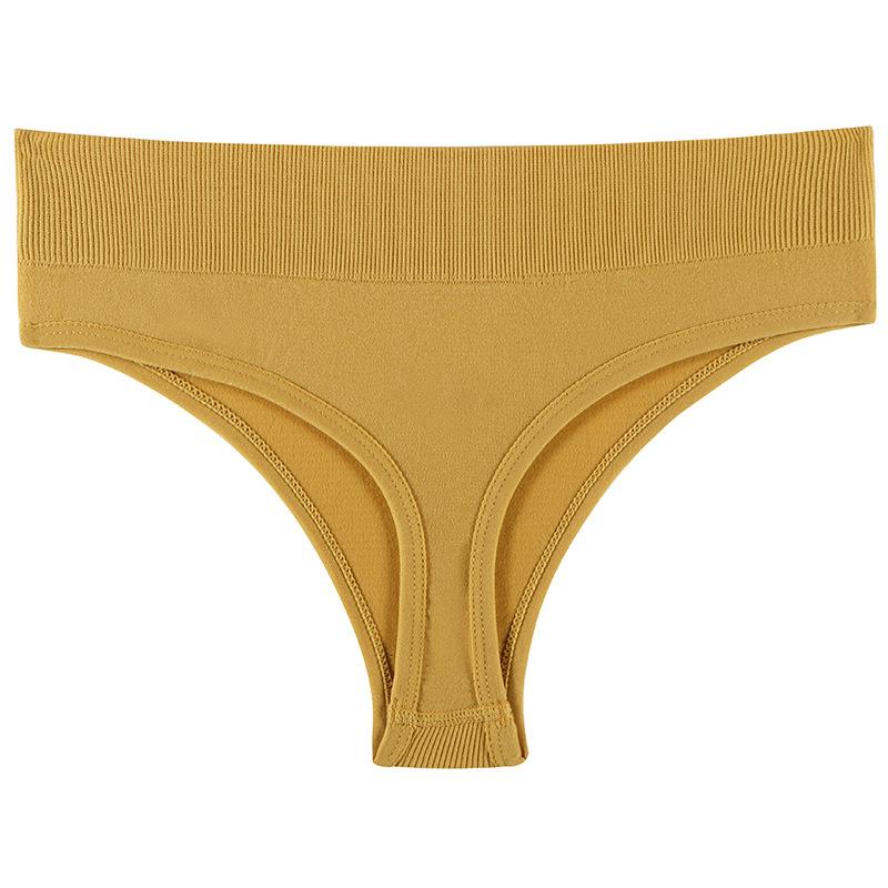 Dámské jednobarevné kalhotky Sexy středně vysoké G-string Tanga Dámské měkké nylonové spodní prádlo Pružné T-back Tanga Spodní prádlo
