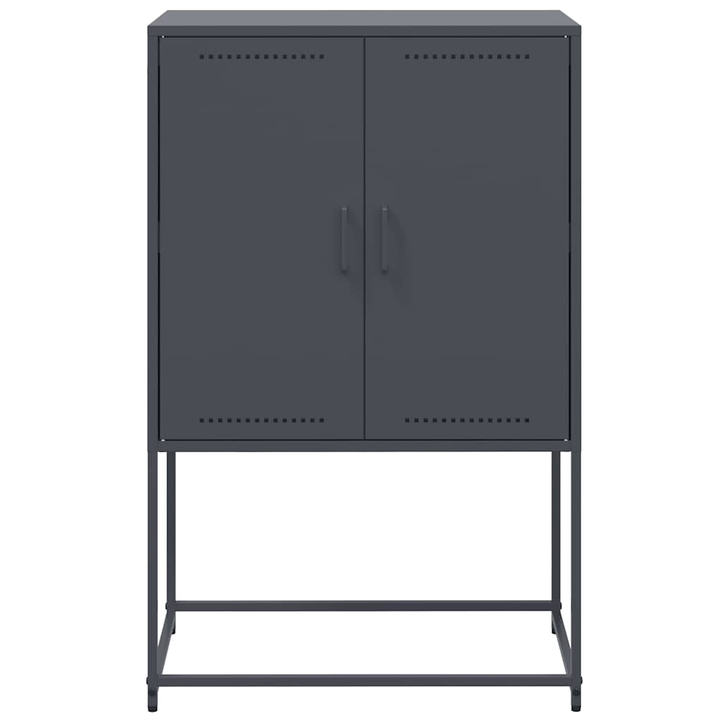 Highboard Anthracite 68.5 X 38.5 X 107 Cm Steel
