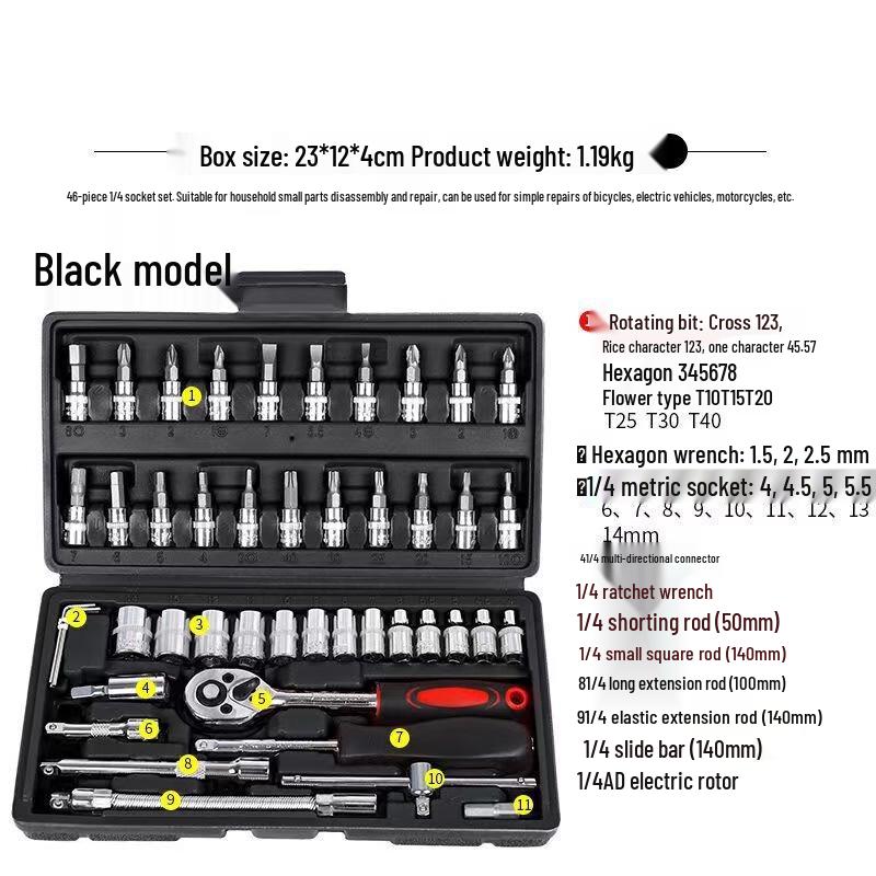 FURONGHUA 46-Piece Socket Wrench Tool Set