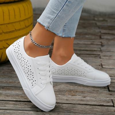 Fashion Women Shoes 2024 Comfort Breathable White Shoes Non Slip Lace Up Sneakers Women Fashion Mesh Casual Sport Shoes Zapatos De Mujer