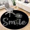 1pc Smile, FlowerChair Carpet for Office, Indoor Non-Slip Washable Polyester Fiber Carpet, Mat For Office, Machine Washable