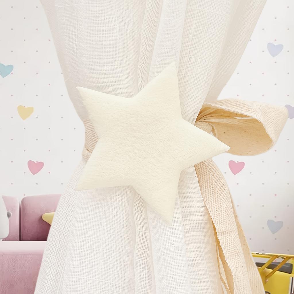 2 Pezzi Fermacravatta per Tende a Forma di Stella Blu Navy - Durevoli Tende per Finestre in Poliestere con Nastro, Perfetti per un Arredamento Domestico di Stile
