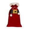 Christmas Candy Bag Xmas Treat Bag Fabric Snack Wrapping Bag Red Flocked Party Favor Bag for Holiday Decor Gift Wrapping
