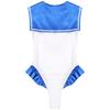 Schoolgirl Sailor Collar Bowknot Bodysuit Women Lingerie Cosplay Costume