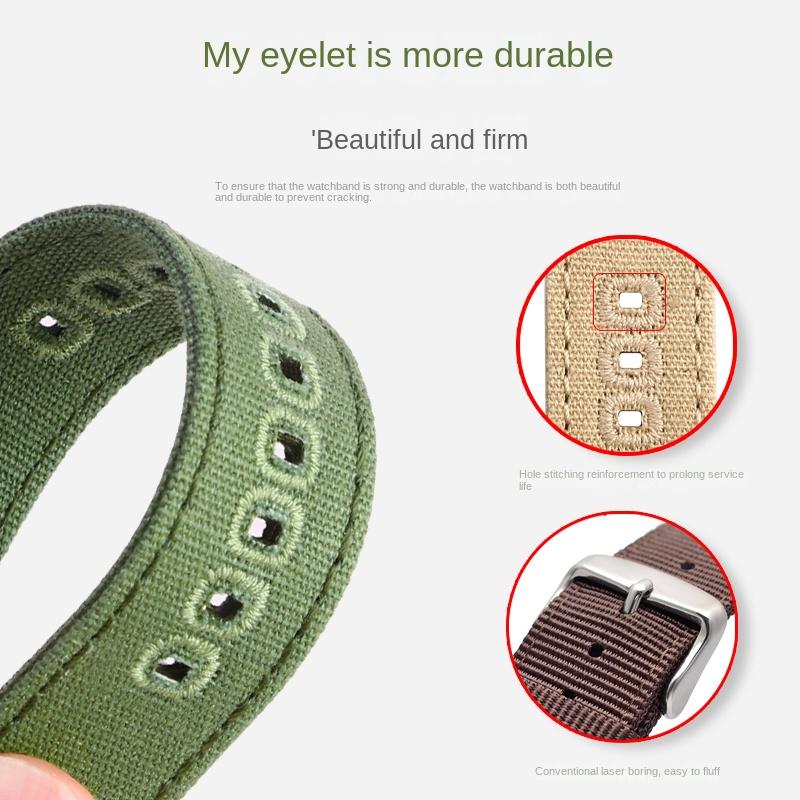 For Hamilton Khaki Canvas Strap H70605731 H70605993 h760250 h77616533 CITIZEN Nylon Quick release watchband Men Wrist band 20 22