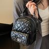 Korean Version of the New Bag Women's 2025 Spring and Summer Fashion High Sense Diamond Chain Backpack Women's Mini Backpack