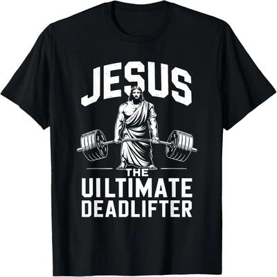 Fitness Lustig Vintage Jesus Der Ultimative Kreuzheber T-Shirt