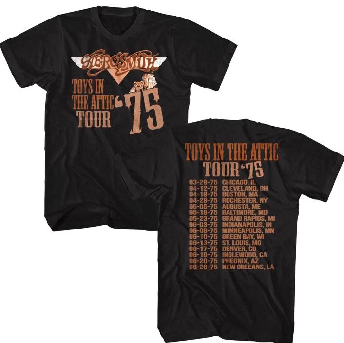 Aerosmith Toys in the Attic Tour 75 Men s T Shirt Album Rock Band Concert 3XL
