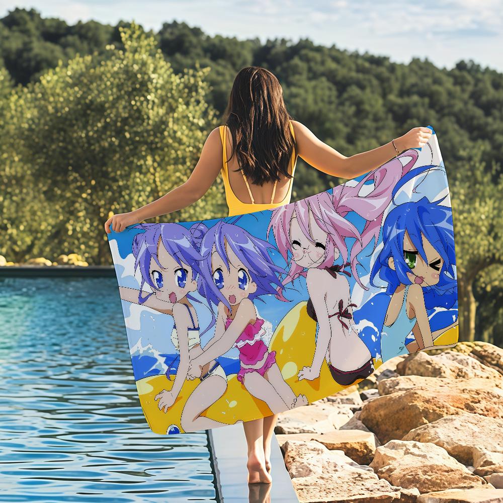 Lucky Star Anime kawaii cartoon Towel Quick Drying Beach Towels Are Suitable For Swimming Pools Camping Yoga And The Gym