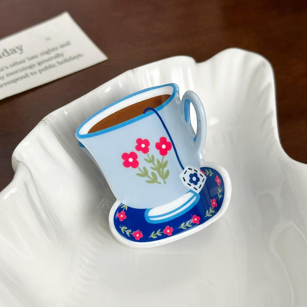 And Sweet Adorable Dopamine Hair Clip With Coffee Cup Design For Women Stylish