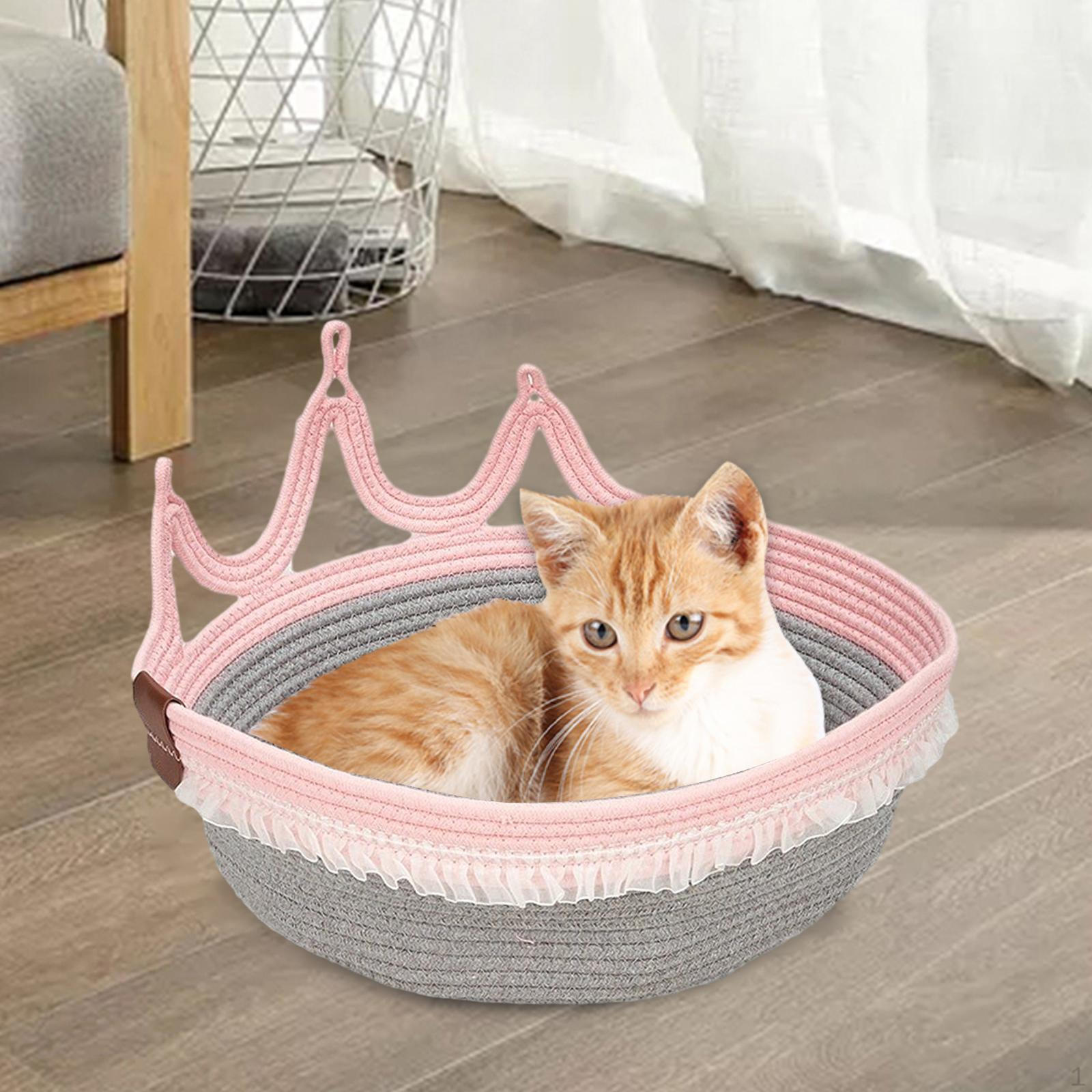 

Cat Bed Basket Scratcher Lounge Round Universal Dog Sleeping Nest House for Kitten Small Princess M