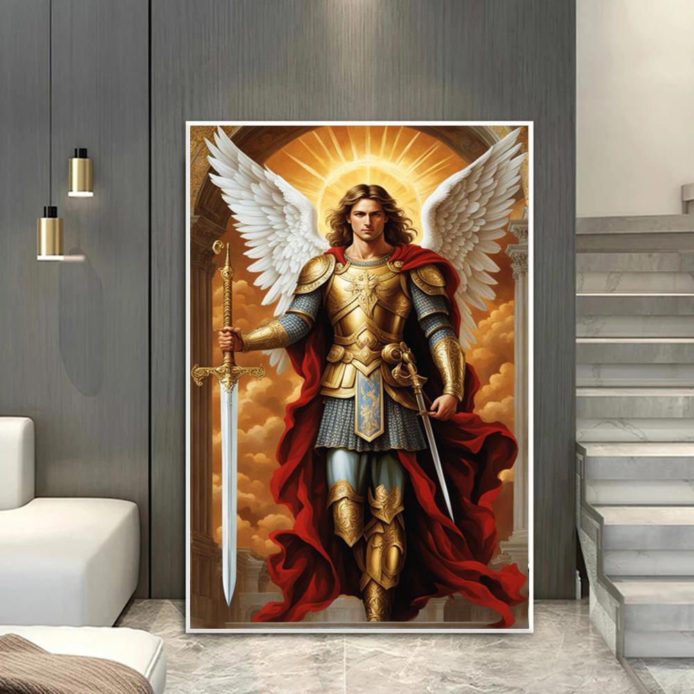 Anioły Renesansowe Druki Plakatowe Do Galerii Salonu Wystroju Domu Archanioł Michał Z Mieczem Obraz na Płótnie Sztuka Ścienna