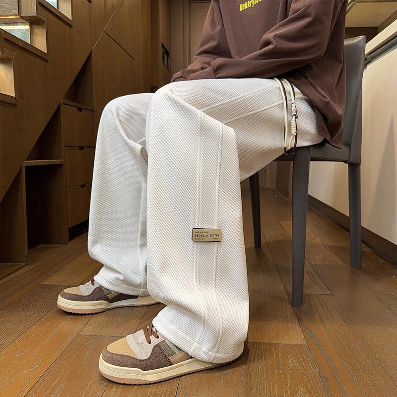 Velcro Pants for Men, Winter and Spring New Men's Sweatpants, Straight-leg Wide-leg Pants, Sports Casual Pants