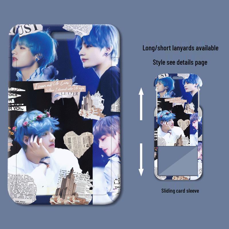 Kim Taehyung Sliding Plastic ID & Badge Holder for Students/Work/Bus Access