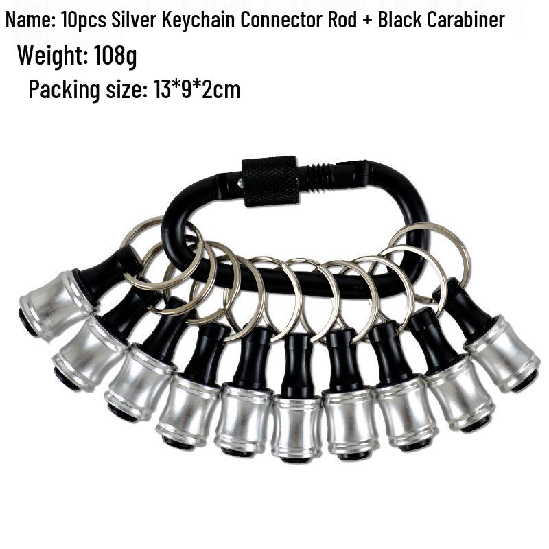 6-Piece Colorful Keychain Set: Extension Rods and Mountaineering Buckle with 1/4" Hex Drill Bit Storage Extension Rod