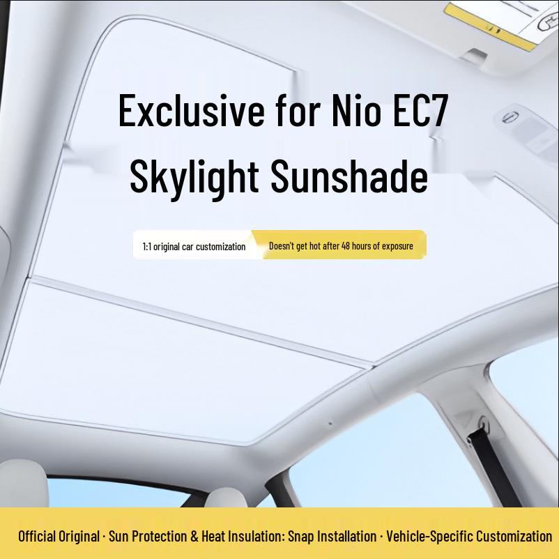 Nio EC7 Sunroof Sunshade Curtain: Heat Insulation UV Protection and Sun Blocker. Black Ice Crystal