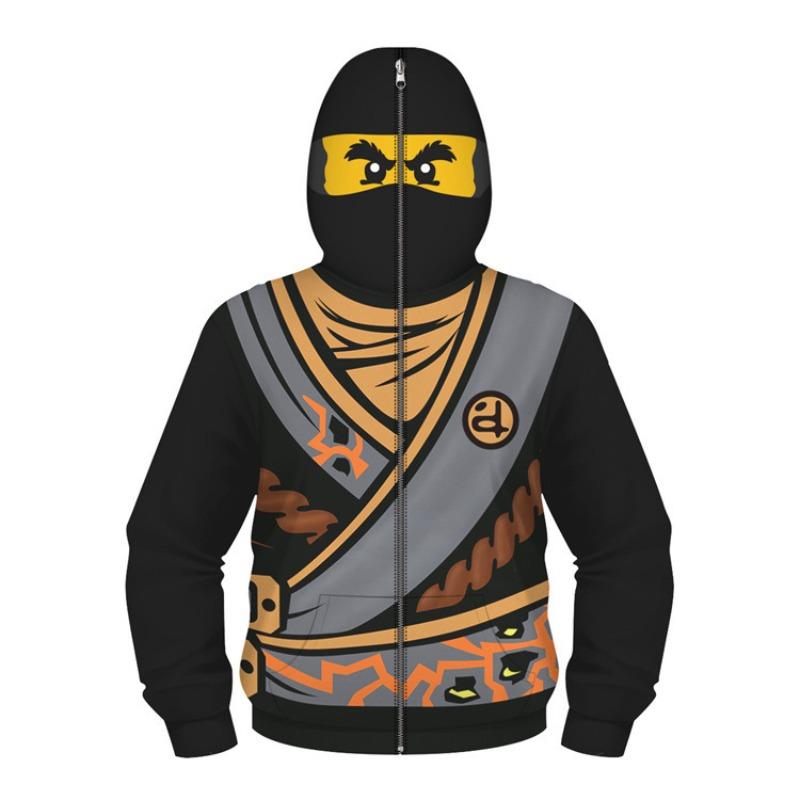 Boys Spring Autumn Spider Series 3D Digital Print Kids Roleplay Masked Long Sleeve Hooded Sweatshirt Kids