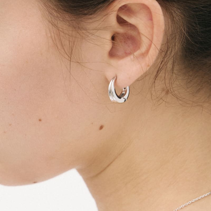 Poery Essential Double Hoops_Silver
