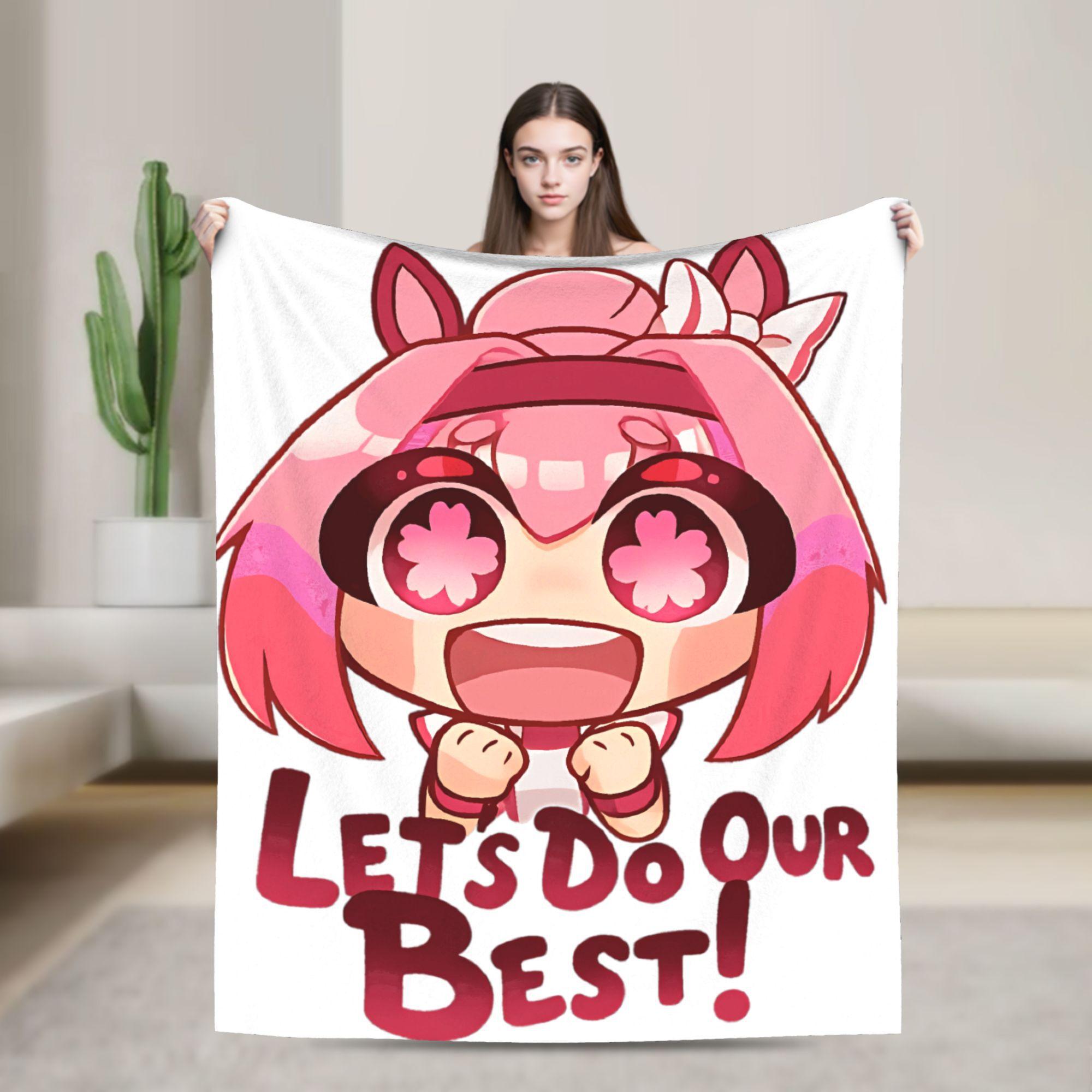 

Warm Soft Blankets Picnic Haru Urara Uma Musume Throw Blanket Flannel Bedspread For Living Room Aesthetic Sofa Bed Cover 130x150cm