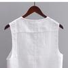 Chaleco de Algodón para Hombre Cárdigan Chaqueta sin Mangas de un Solo Botón Tops Cortos Ligeros Abrigo Informal Chaqueta Chaleco para Hombre