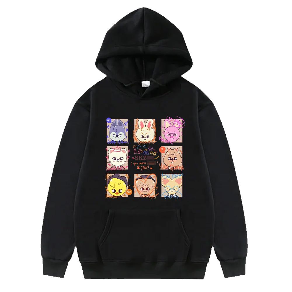 KPOP SKZ Hoodies NEW Album 5-Star Pullovers Women Men Autumn Winter Long Sleeve Sweatshirt Kawaii Cartoon Print Casual Y2K Hoody