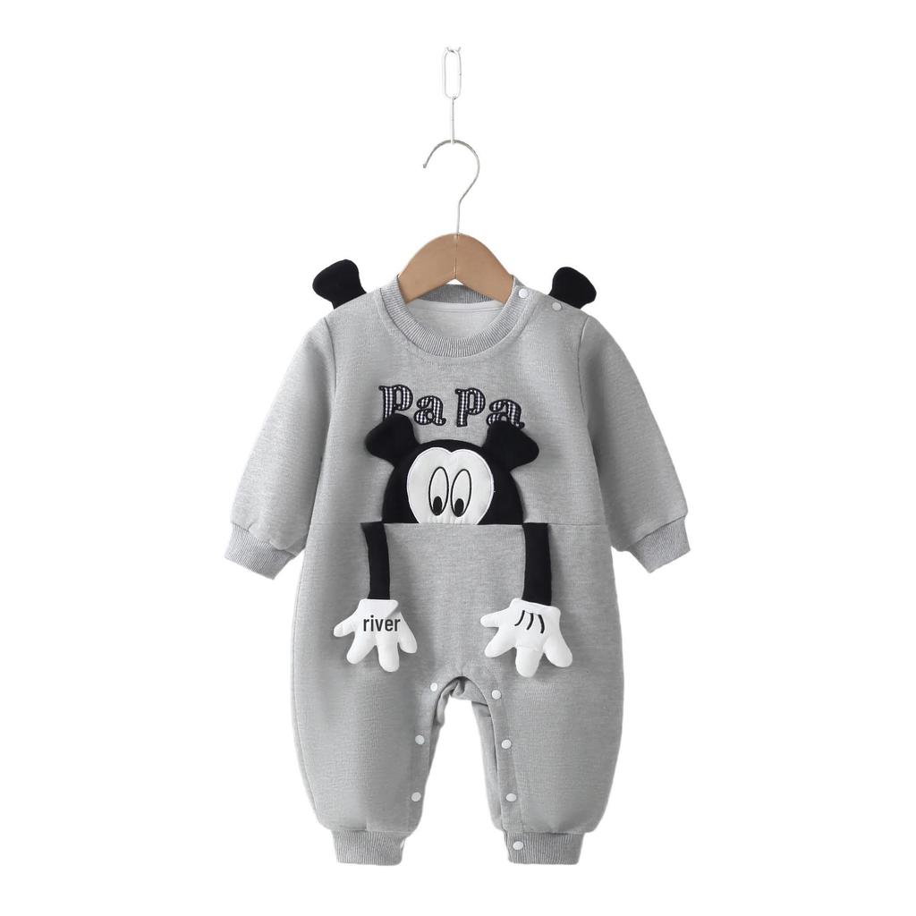 Casual Mickey Shoulder Snap Romper for Infants and Toddlers