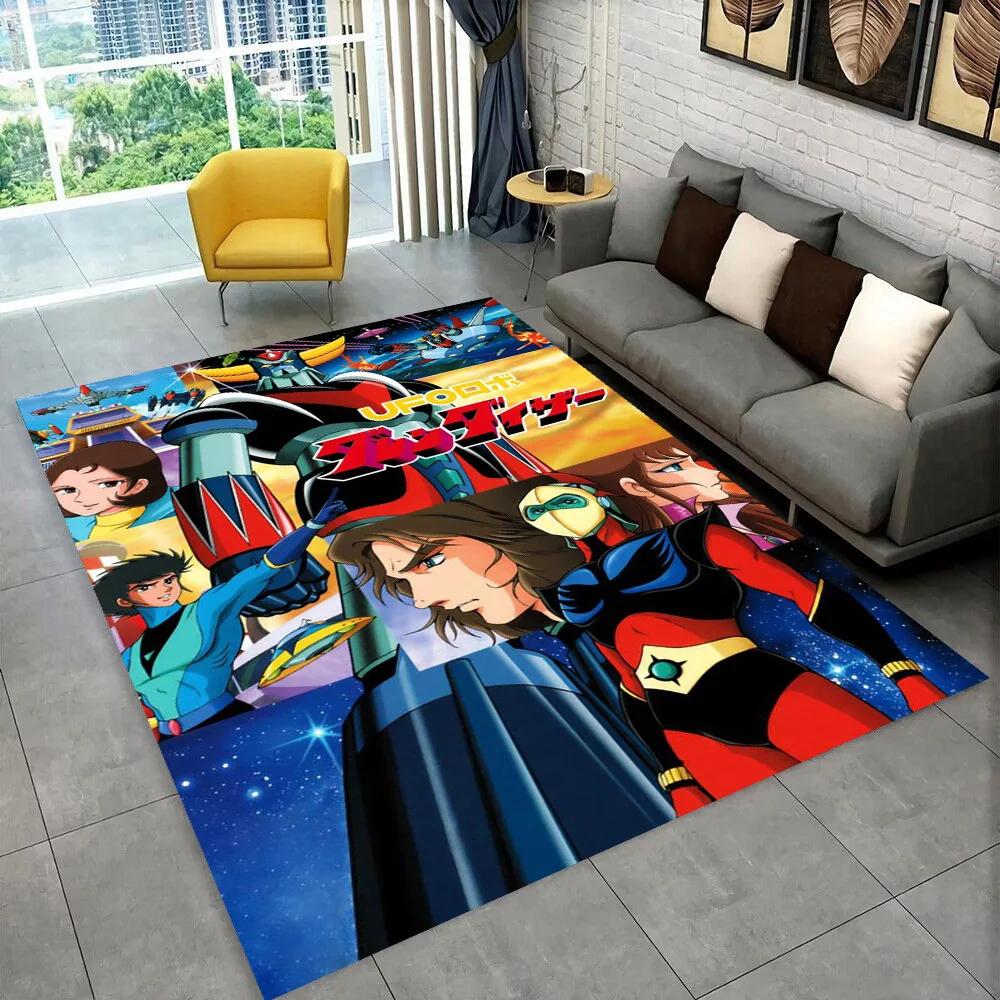 UFO Robot Grendizer Anime Cartoon Area Rug,Carpet for Home Living Room Bedroom Sofa Doormat Decor,kid Play Non-slip Floor Mat 3D