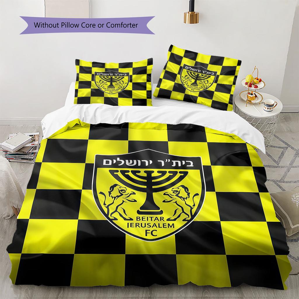 Beitar Jerusalem Pattern Bedding,Quilt Set Quilt Cover Pillowcase Home Birthday Gift(1 * Duvet Cover + 2 * Pillowcase, Without Core)
