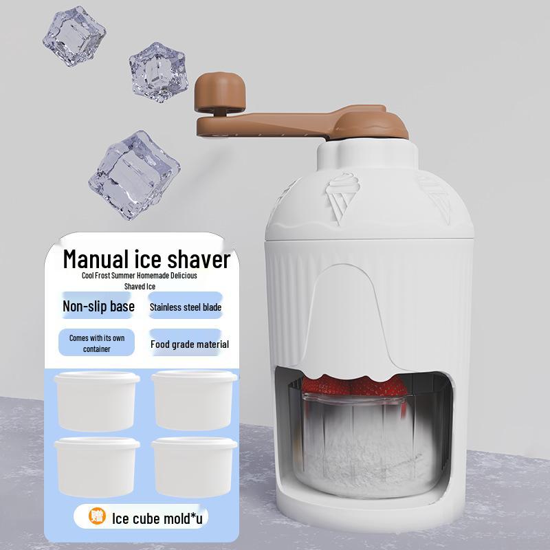 Portable Manual Ice Crusher & Shaved Ice Machine for Smoothies and Soft Serve