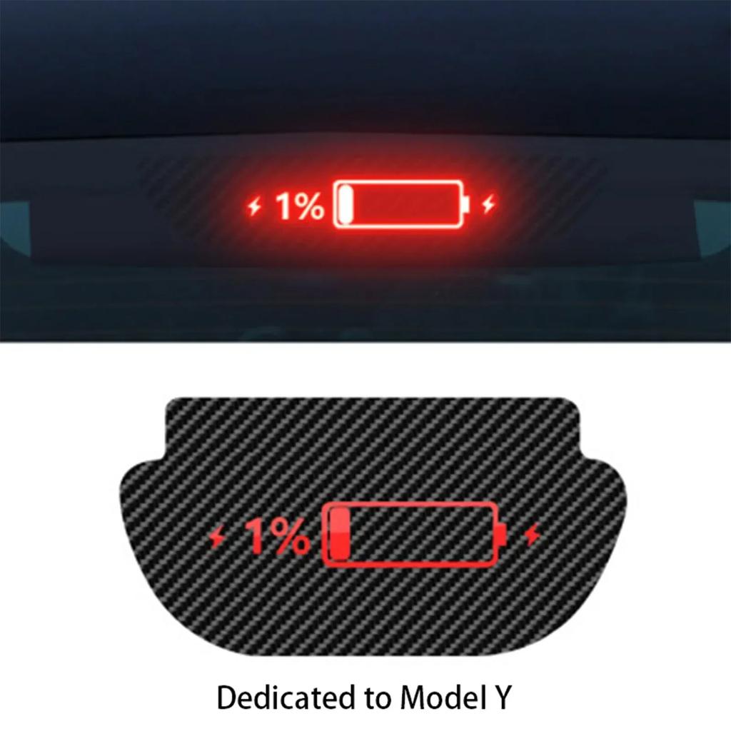 For Tesla Model 3 Highland Car High Mounted Taillight Brake Lamp Car Brake Projection Board PVC Tail Light Emblem Stickers Amagi