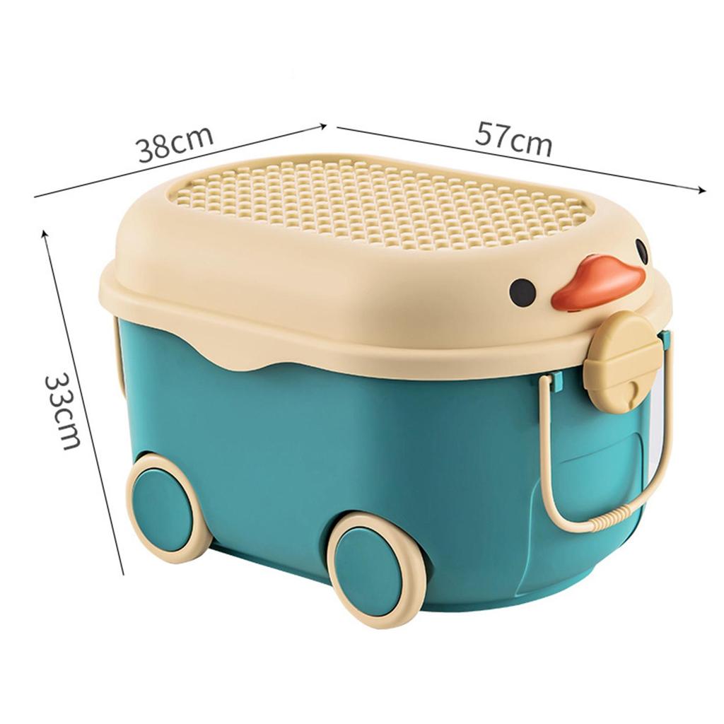 Design Toy Chest with Wheels Storage Solution for Kids' Play Area