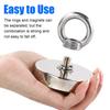 D48 D60 D75 D90 Super Strong Neodymium Fishing Magnets, Rare Earth Magnet with Countersunk Hole Eyebolt for Retrieving In River