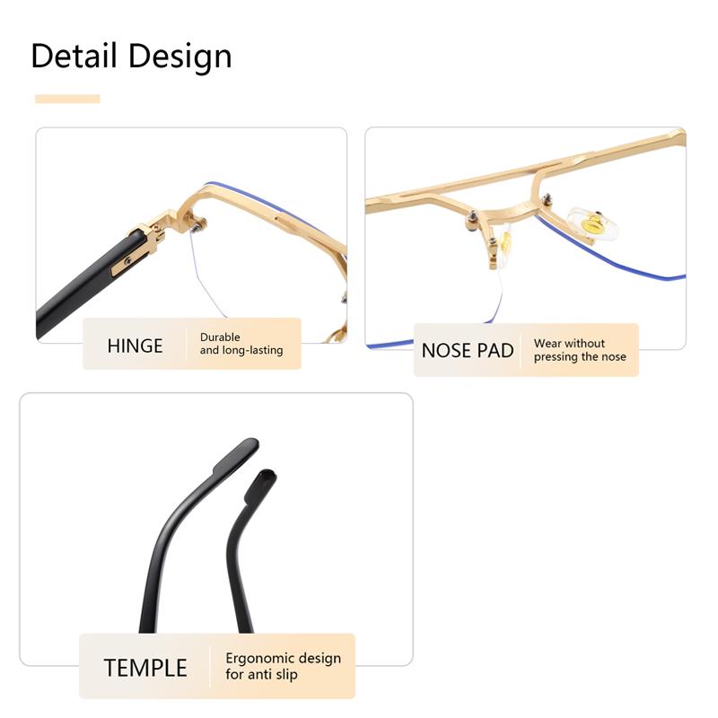 Luxury Metal Pochromic Sunglasses Men Women Vintage Double Beam Sun Glasses Stylish Chameleon Anti-glare Driving Shades UV400