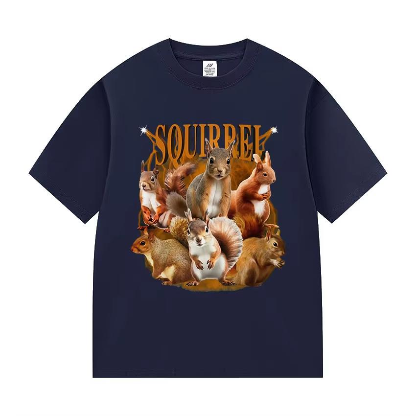 Funny Squirrel Meme Graphic Tshirt Unisex Women Casual Oversized Short Sleeve T Shirts Fashion High Quality Cotton Tees Streetwear