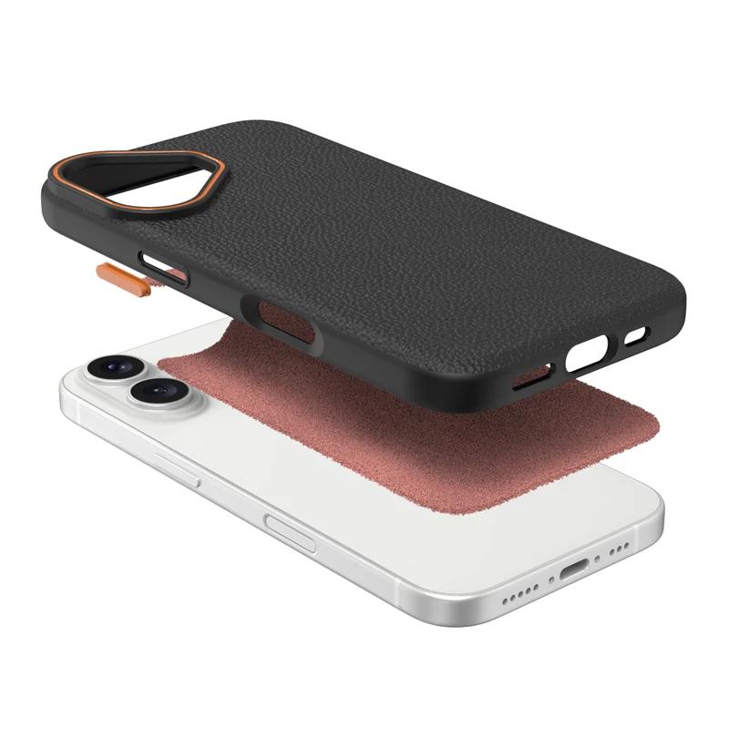 Luxury Business Lychee Pattern PU Leather Soft TPU Phone Case For iPhone 16 14 15 13 12 11 Pro Max 16Plus Shockproof Back Cover