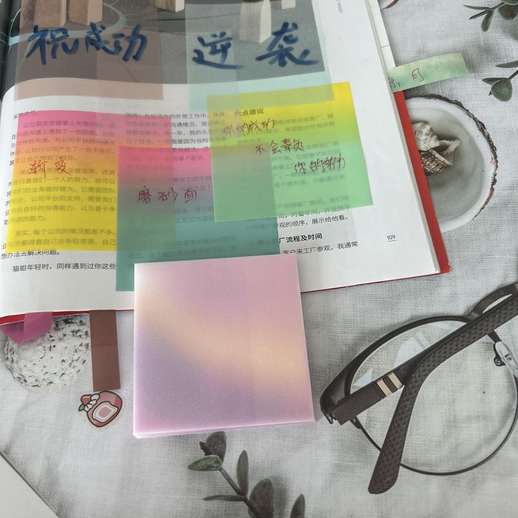 50 Sheets/pad Transparent Sticky Notes Pad Waterproof Self-Adhesive Clear Memo Message Reminder Home Office School Supplies