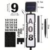 Solar Address Sign Waterproof Light Up House Numbers Auto Dusk Illumination Wireless Solar Address Plaques for Yard Gate Mailbox Outdoor Entryway