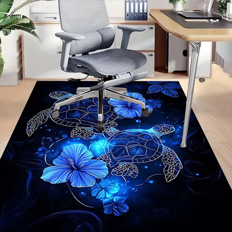 1 Stück Schildkröten Blumen Anti-Rutsch-Teppich, geeignet für Büro, Schlafzimmer und Spielzimmer. Kann auch als Sofafußstützenbezug verwendet werden-W84